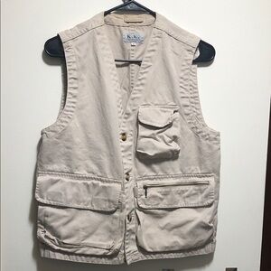 K K Collection Khaki Utility Vest with Multiple Pockets Size Medium